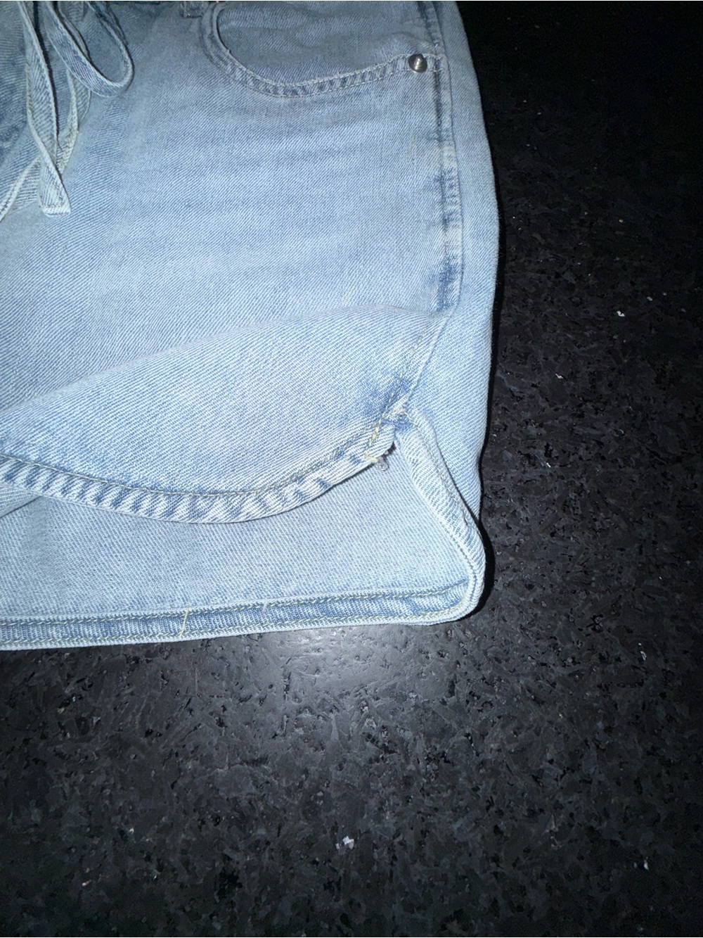 NEW Current/Elliott Light Blue Tie-Waist SOFT RELAXED FIT Denim JEAN Shorts SZ 8 - Picture 7 of 12